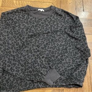Womens Black Leopard Print Sweater